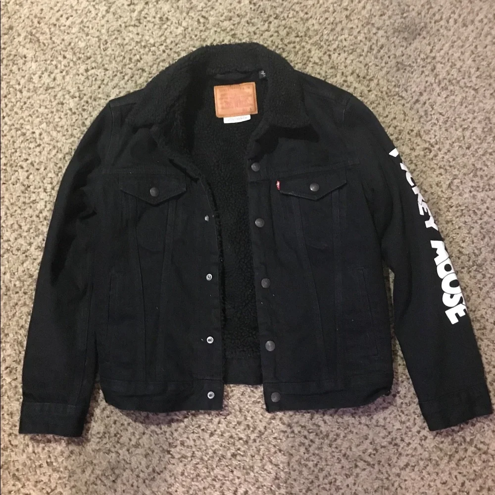 Levi's Black Jacket with White Mickey Graphic - Picture 3 of 8
